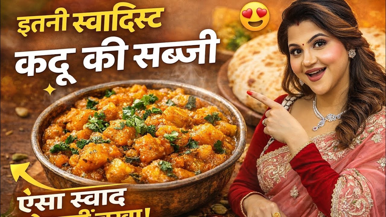 मीठा-तीखा परफेक्ट स्वाद 👌 घर वाली स्टाइल कद्दू की सब्जी ❤️