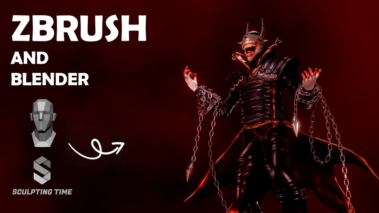 Zbrush and Blender Timelapse - Batman Who Laughs