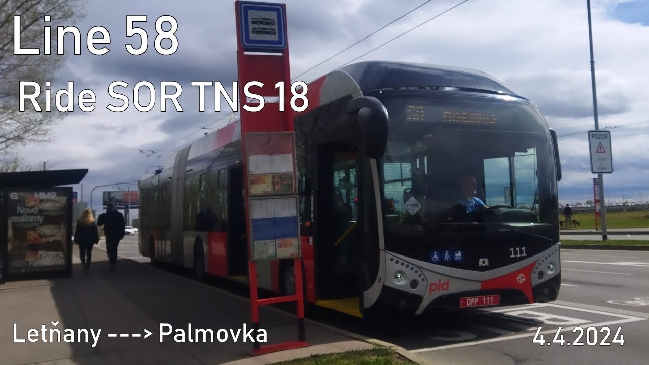 Line 58 Ride SOR TNS 18 to Palmovka