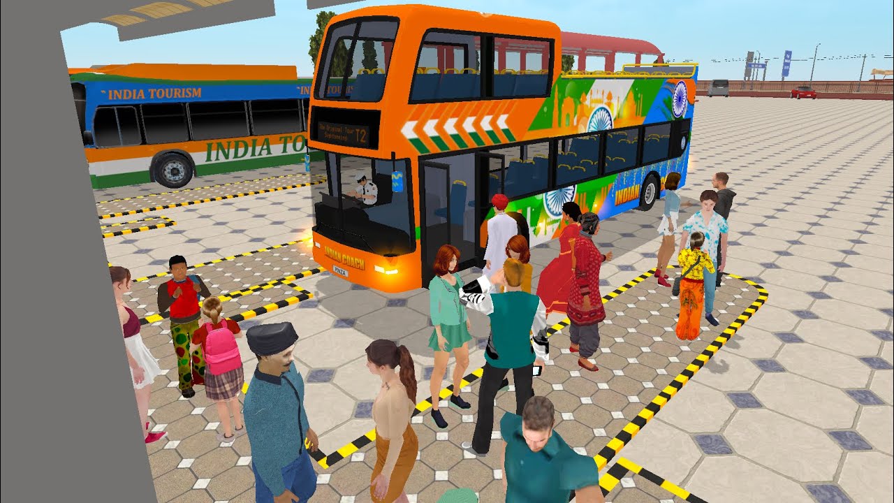 American bus driving gaming video 4K trading video