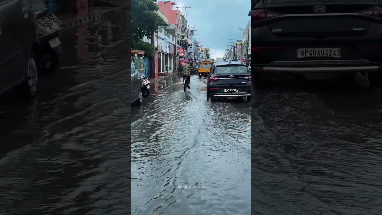 Montha Cyclone Effect in Bapatla #monthacyclone #bapatla #telugushorts #telugu #floods #hyderabad