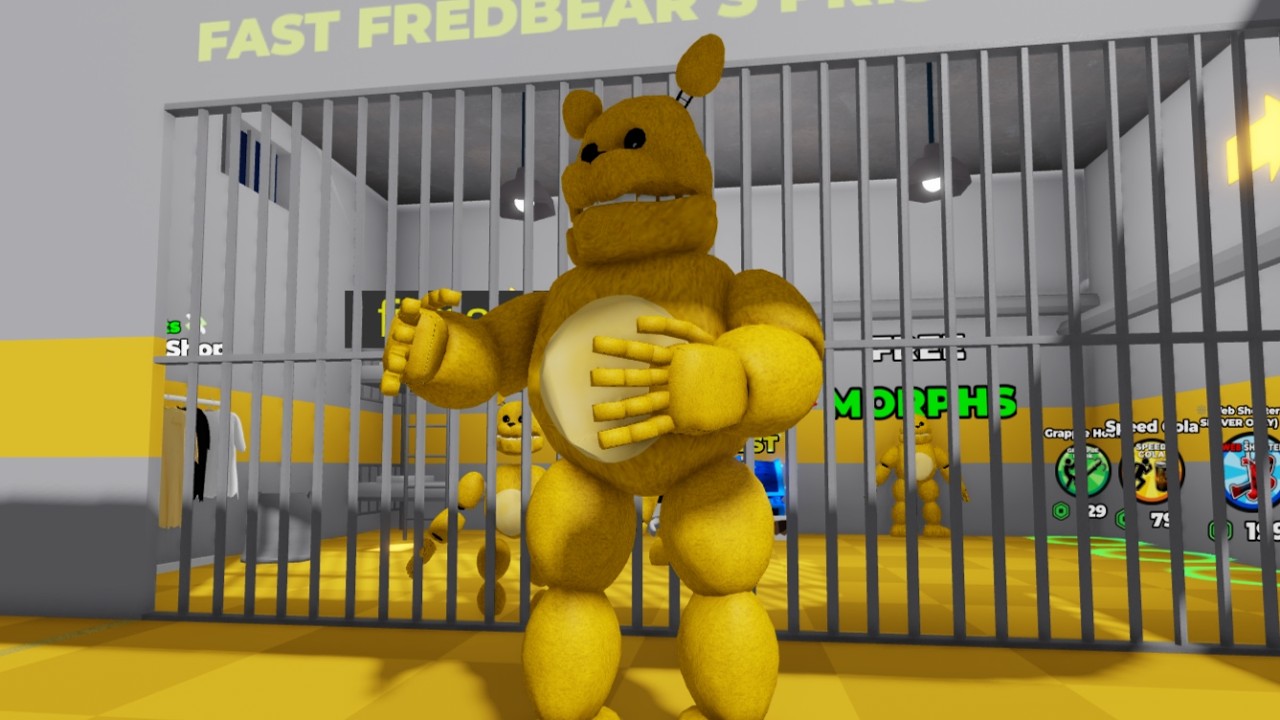 Escaping prison but there is FAST FREDBEAR as a GUARD!