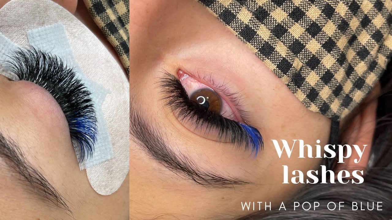 COLORED LASH EXTENSIONS | WHISPY VOLUME LASHES | BLUE LASH EXTENSIONS 💙