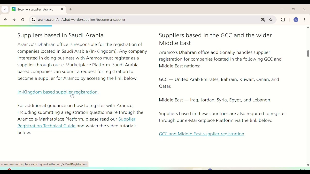 How to Register as an Aramco Vendor in 5 minutes. Step-step Guide