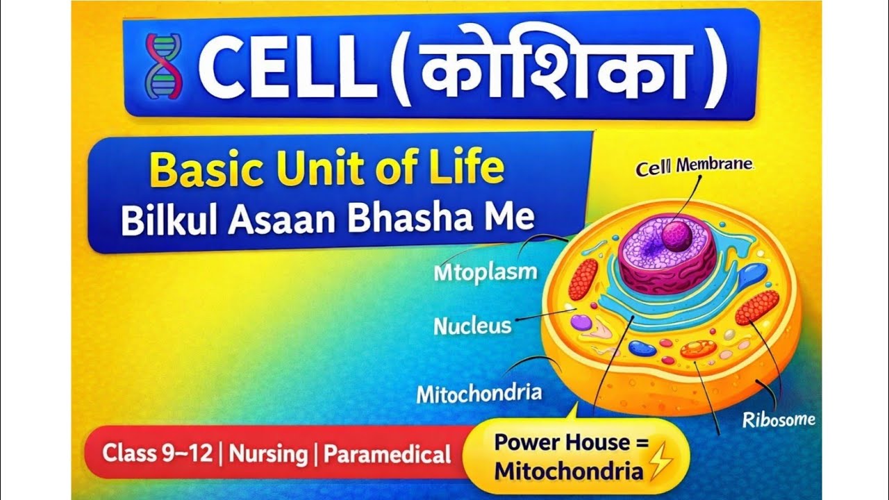 मानव कोशिका human cells hindi english easy explanation cell kya hoti? What is cell @anatomyworld86  