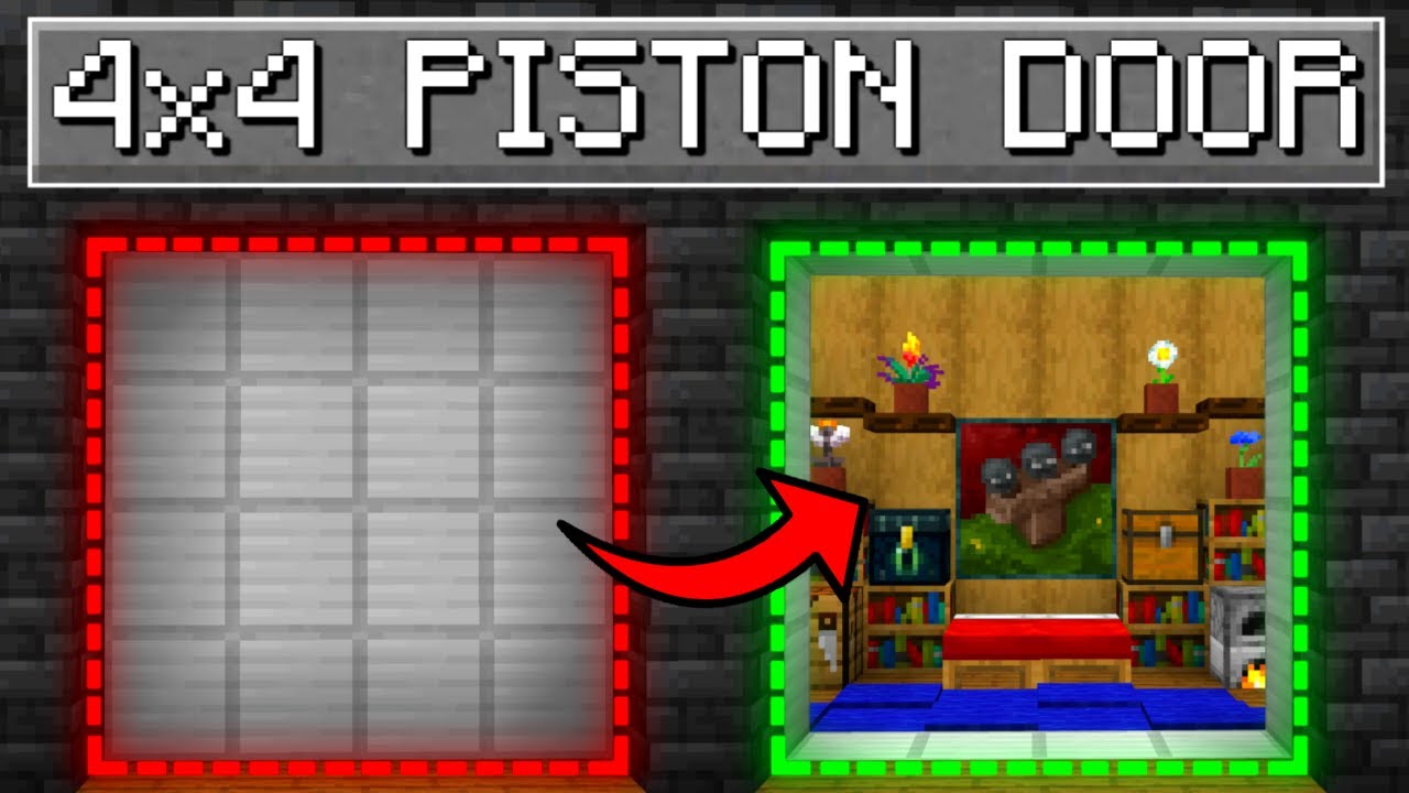 🦅 EASY 4x4 Piston Door Tutorial | Minecraft Bedrock 1.21!