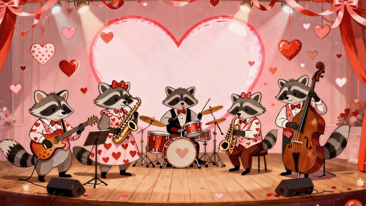 Raccoons Valentine Groove: Uplifting Deep Bass Jazz for a Bright, Cozy and Focused Workday