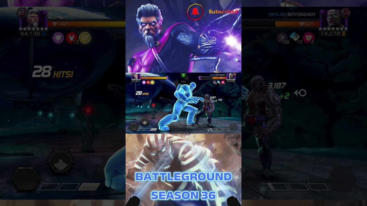 Bastion vs Gentle Is CRAZY 😳 MCOC Battlegrounds #shorts  #mcoc #marvel #kabamcoc