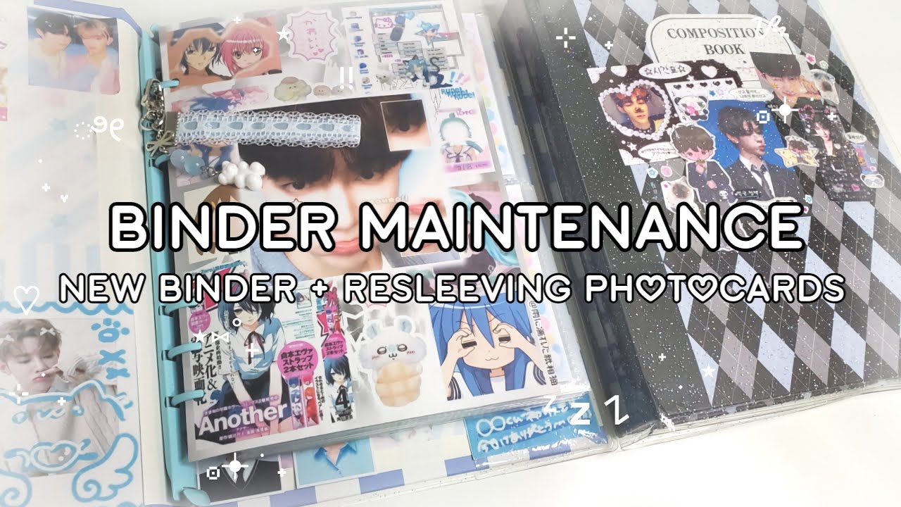 Binder maintenance ⋆.˚ |꒰ + new binder, resleeving photocards !꒱