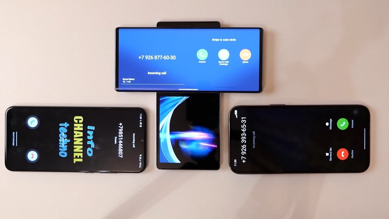 LG Wing vs iPhone 14 Pro Max vs Samsung Galaxy A02s incoming calls
