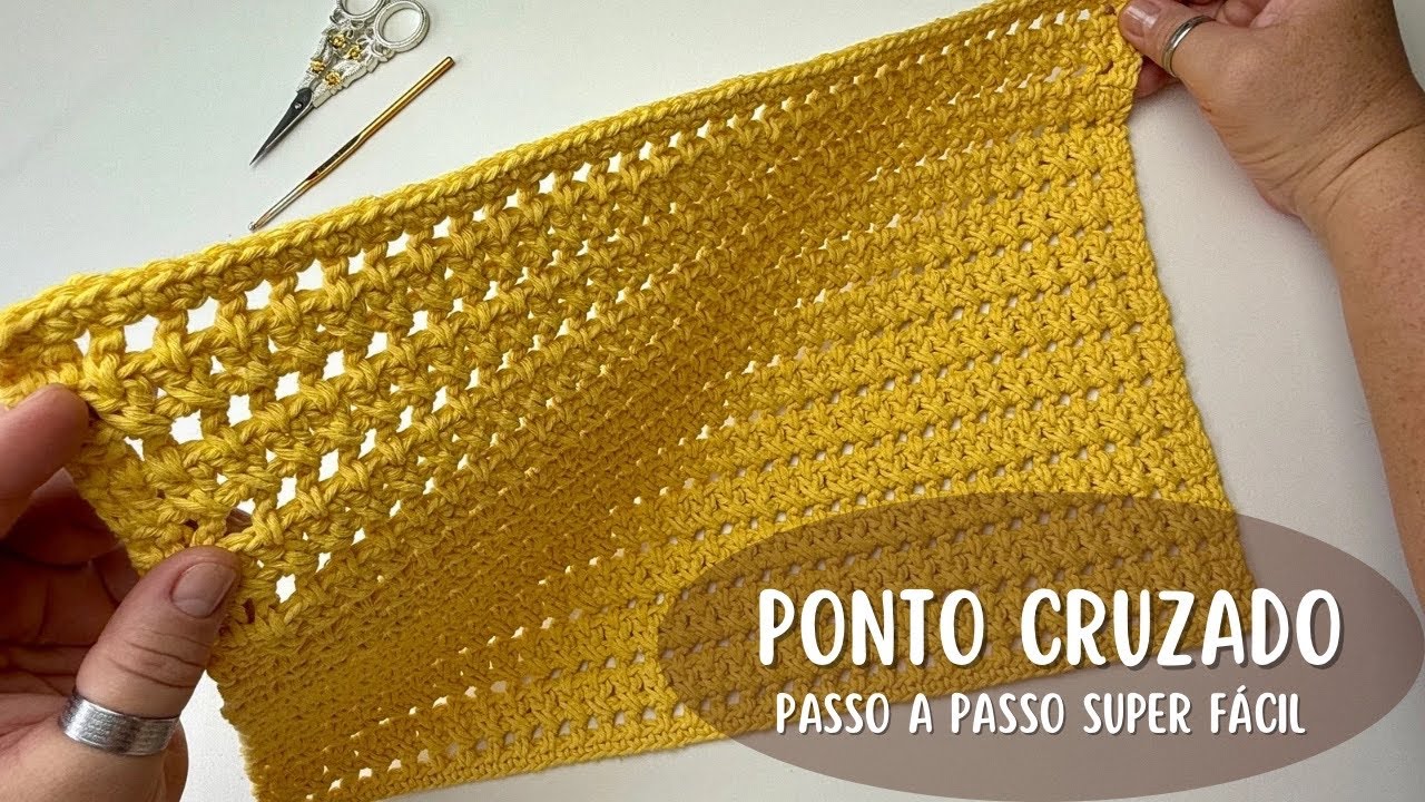 PONTO CRUZADO - Passo a Passo Super Fácil ! Qualquer Peça Vai Ficar Linda Com este Ponto Incrível!