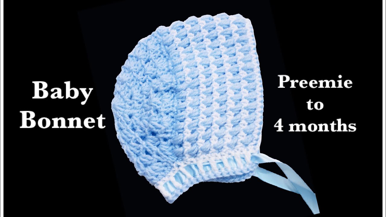 How to crochet bean stitch newborn baby hats | preemie baby | bonnets | hats Crochet for Baby #144