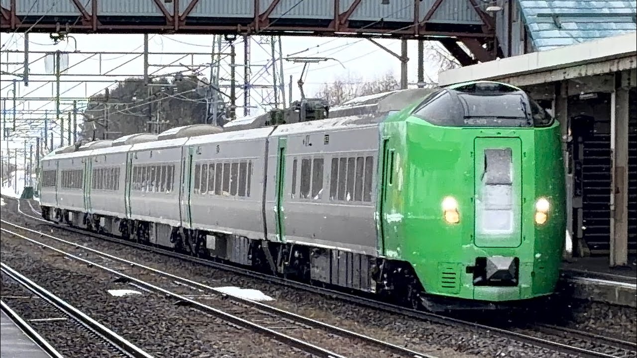 ダイヤ改正前の奈井江駅を通過する特急列車と貨物列車［JR北海道/函館本線］ #JR北海道 #函館本線 #特急列車 #特急ライラック #特急カムイ #特急オホーツク #特急宗谷 #貨物列車 #通過