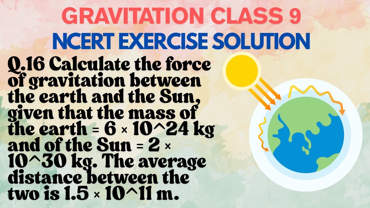 Calculate the force of gravitation between the earth and the Sun given that the mass of the earth