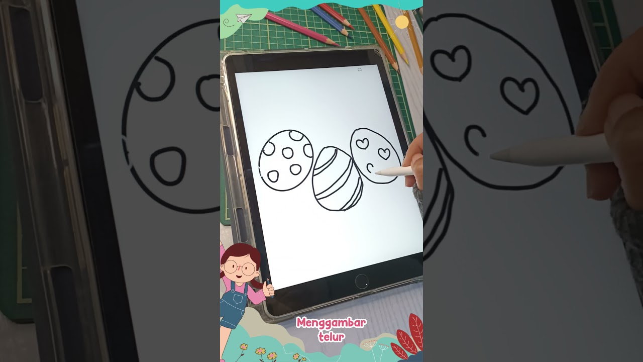 Menggambar Telur Paskah - Eps Hari Paskah #ayomenggambar #drawing #drawingtutorial #shorts