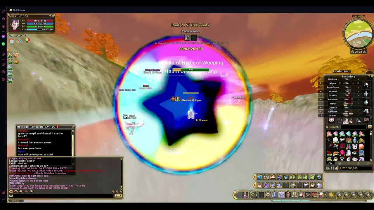 Flyff Universe - RAINBOW RACE  1st place! - Mushpoie Server 11/11/2023