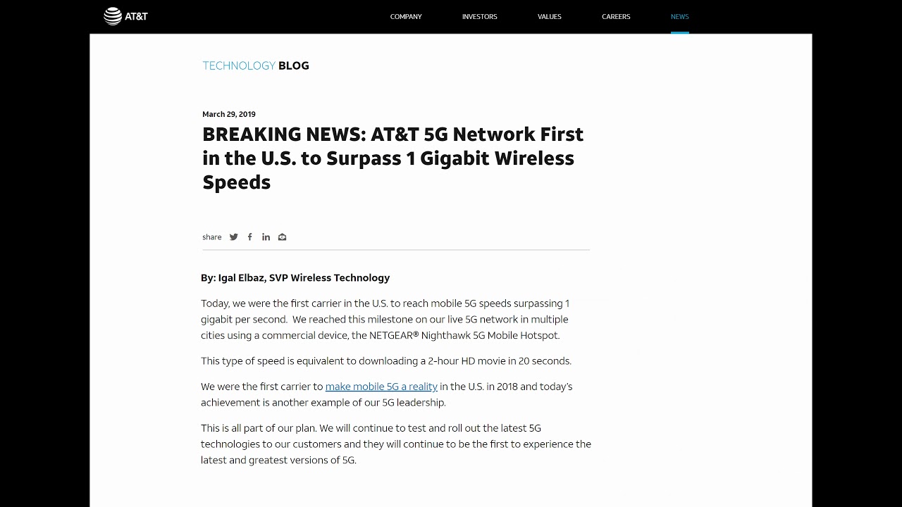 AT&T REAL 5G Speeds Reach Massive Speeds