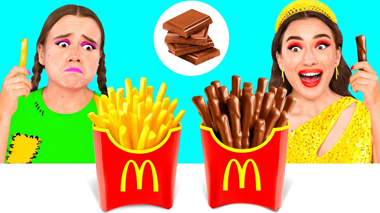 Desafío De Comida Real vs. De Comida Chocolate | Gadgets Inteligentes vs Hacks de BaRaFun Challenge