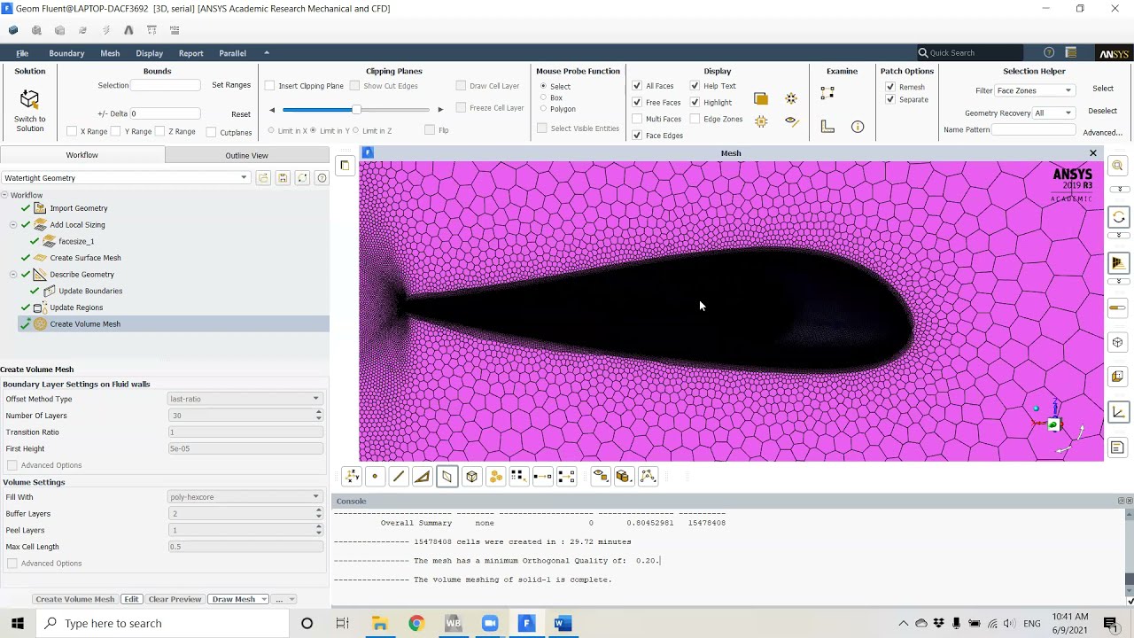 Ansys Fluent Finite Wing CFD 02 - Meshing with Fluent