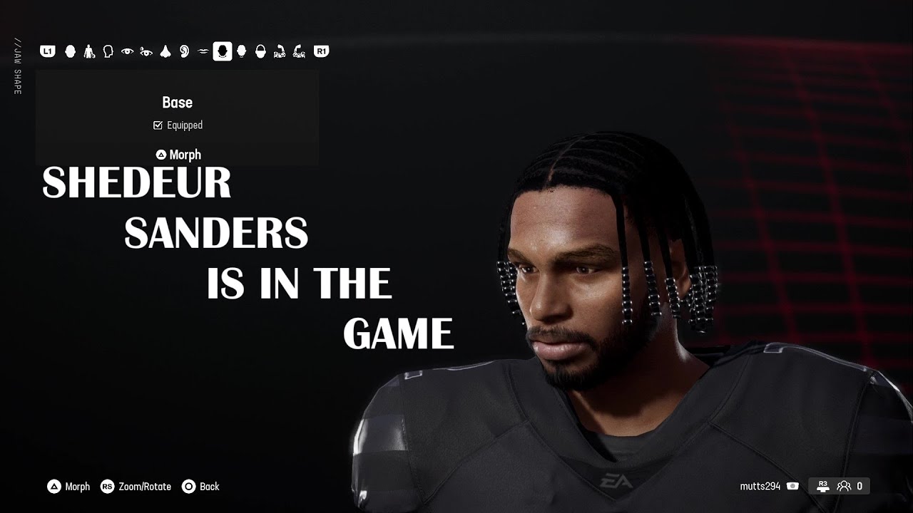 MADDEN 25 OR 26 - SHEDEUR SANDERS - FACE CREATION - LOOKS LIKE A FACE SCAN!!!!!