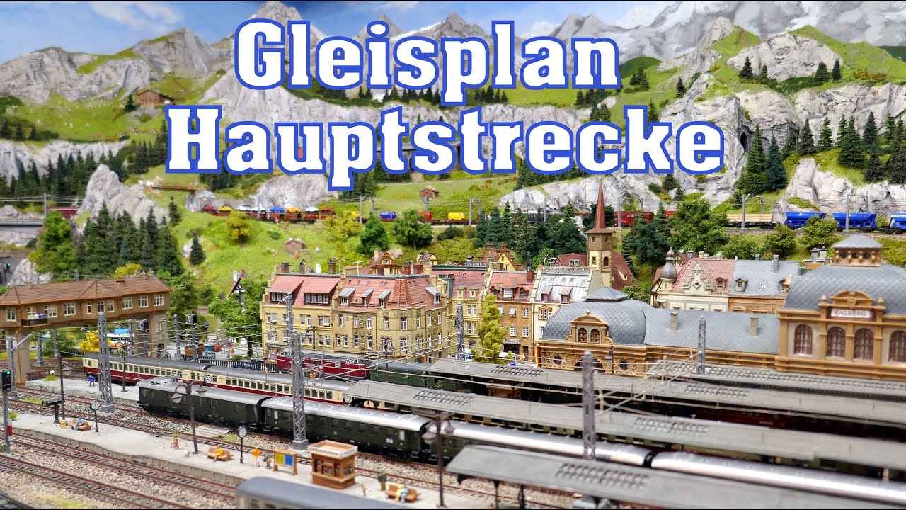 Gleisplan Alpen- Modellbahn, F-Zug, Schattenbahnhof, Spur N, Rundfahrt, Kamerafahrt, Modelleisenbahn
