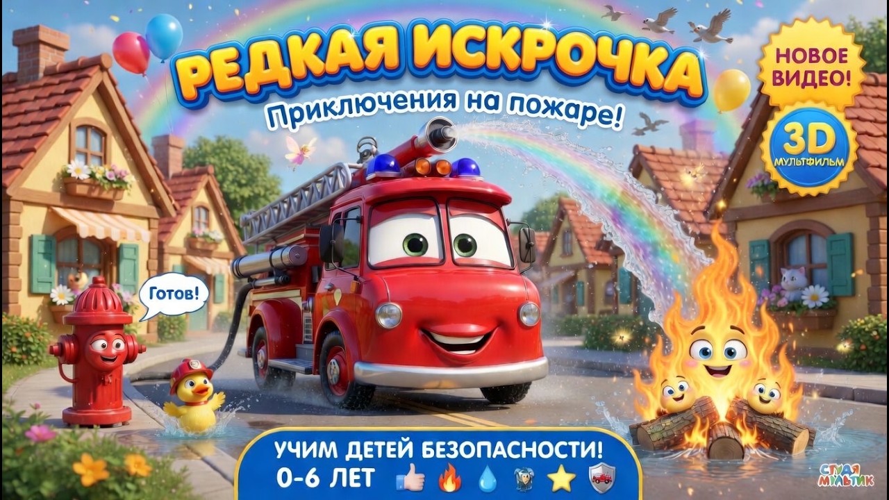 Пожарные машины для детей. Мультик про пожарные машинки. Яркий день героев