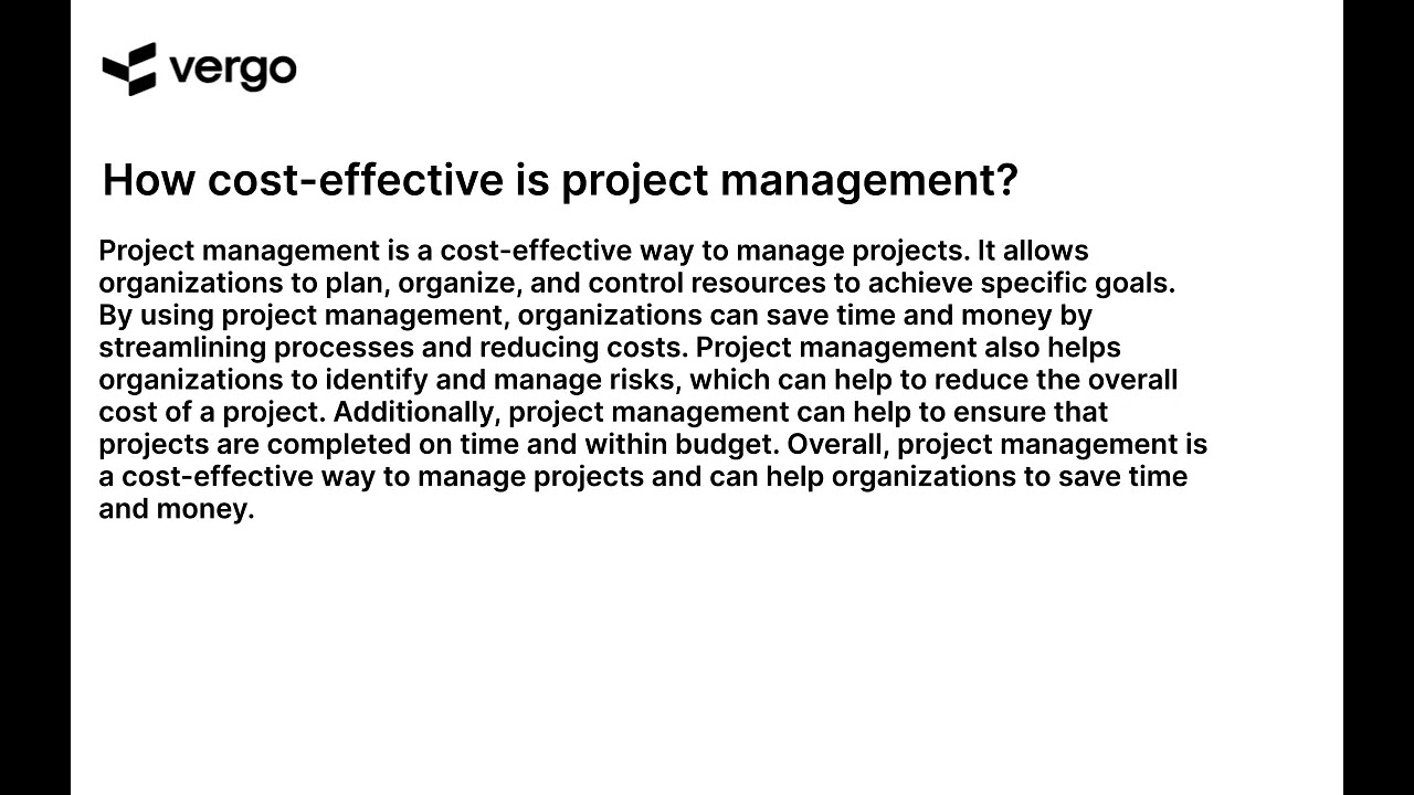 Project Management: Cost-Effective Solutions