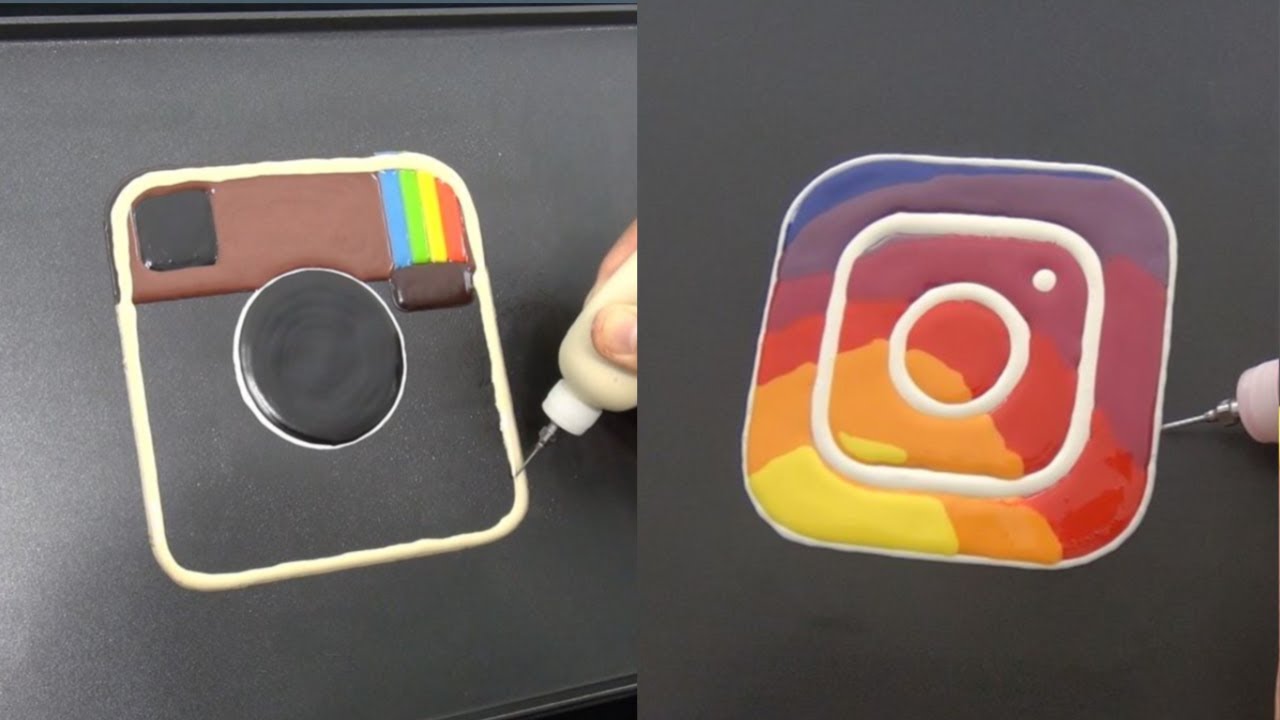 Старый против нового логотипа Instagram: блинное искусство