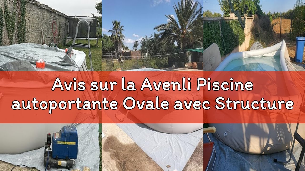 Avis sur la Avenli Piscine autoportante Ovale avec Structure, Gris 540x304x106 cm Gris
