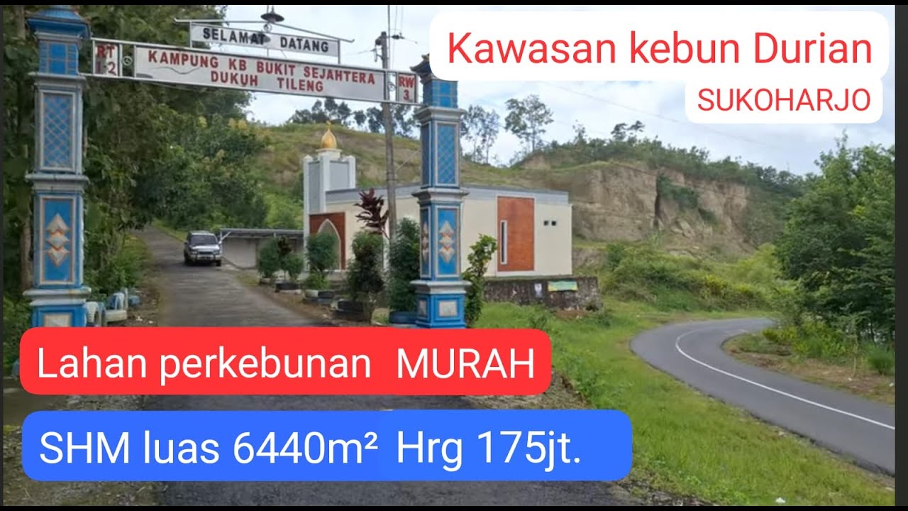 TERJUAL.. Lahan perkebunan SHM luas 6440m² hrg 175jt. Lok kawasan kebun durian & Alpokat  Sukoharjo.