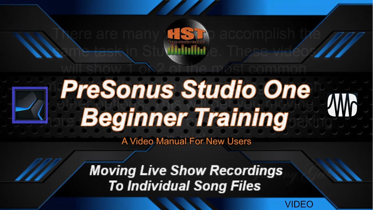 Moving Live Show Recordings To New Song Files - Studio One 5 - Home Studio Trainer