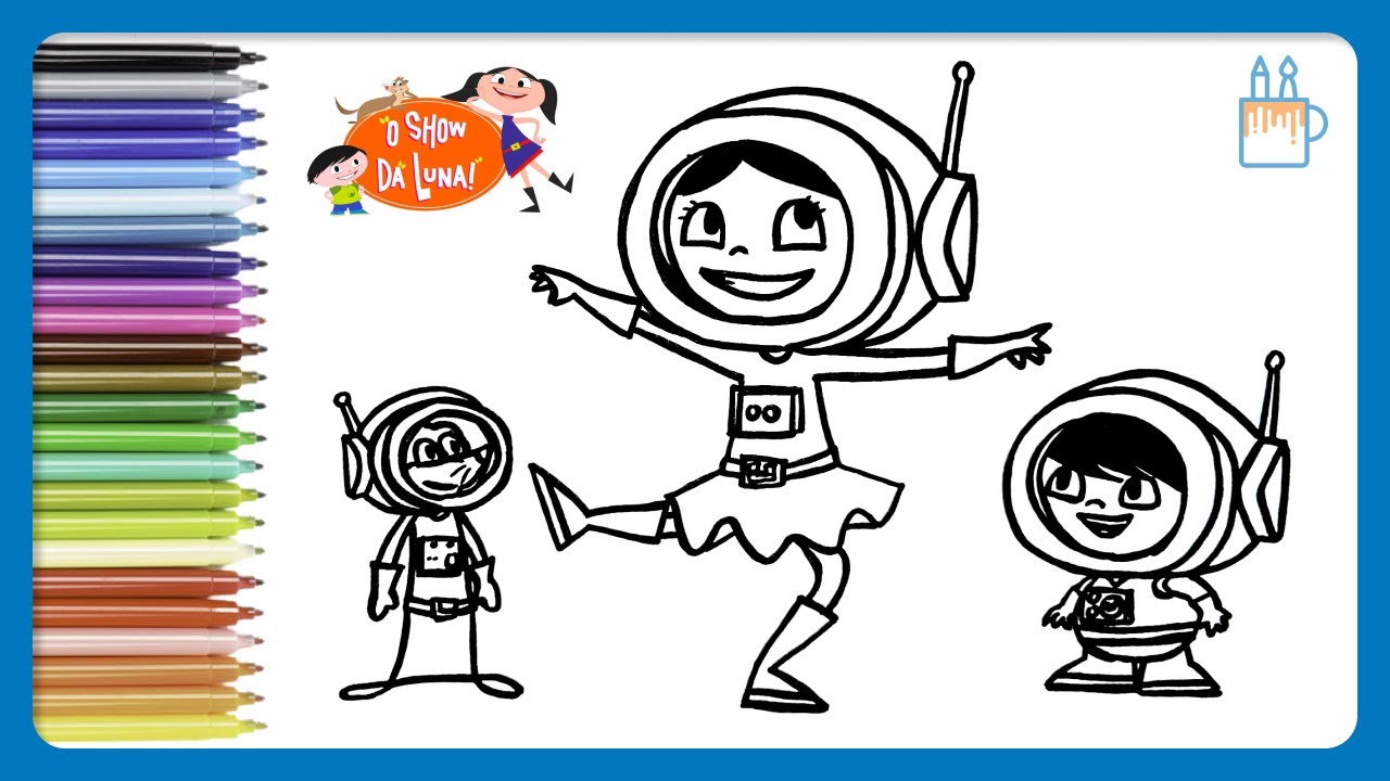 Vamos desenhar e colorir a Luna, o Cláudio e o Júpiter com roupas espaciais | Show da Luna