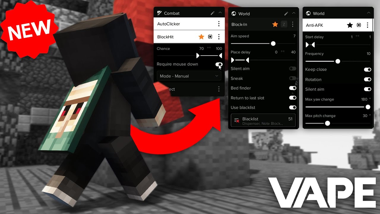 NEW* VAPE V4.15 UPDATE | Block-In, BlockHit, SilentAim & more... (Updated Configs)