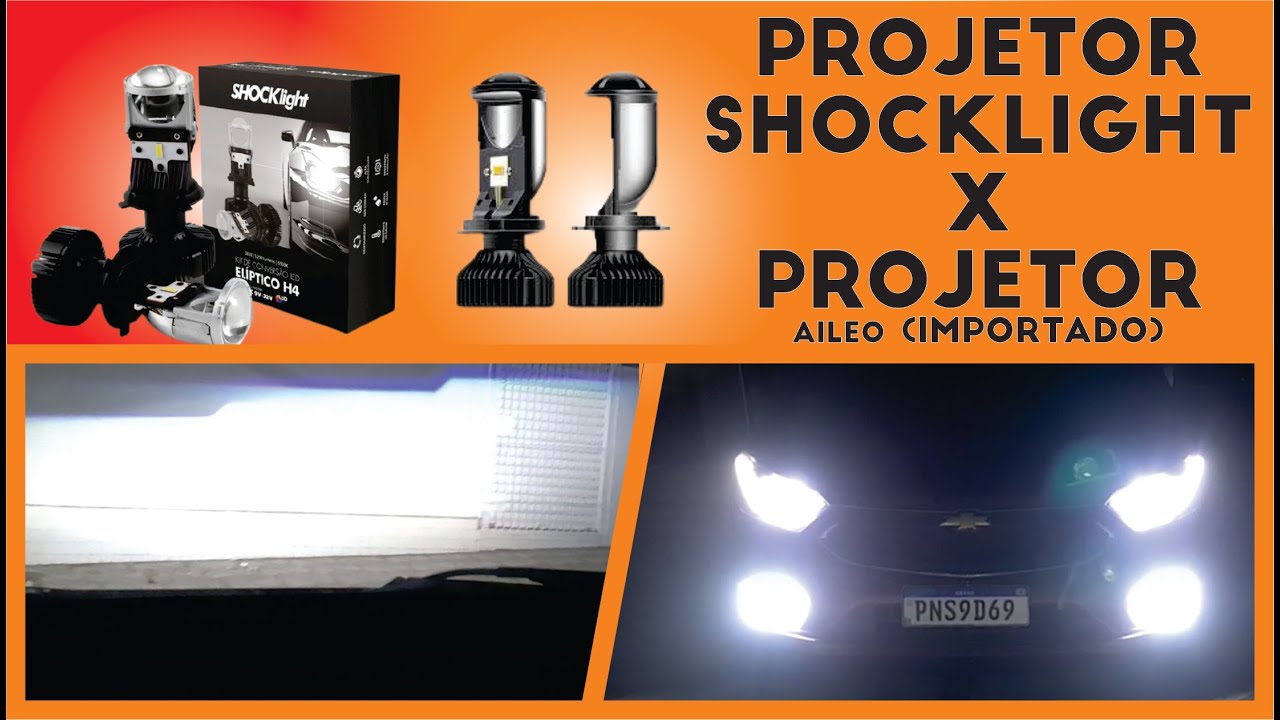Mini projetor h4  Shocklight  x Aileo (Comparativo)