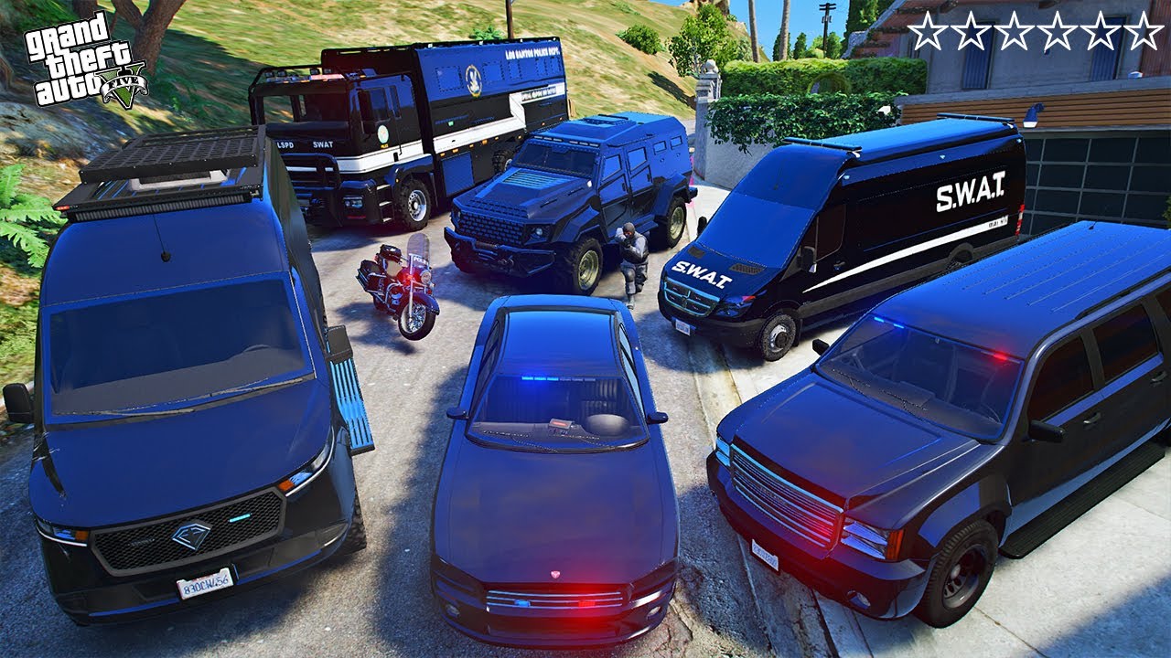 GTA 5 -  Stealing SWAT Department Vehicles with Franklin!