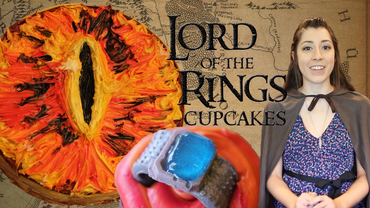 EYE OF SAURON CAKE + Rings Cupcakes - THE FILMBAKER | OMGCHOMP