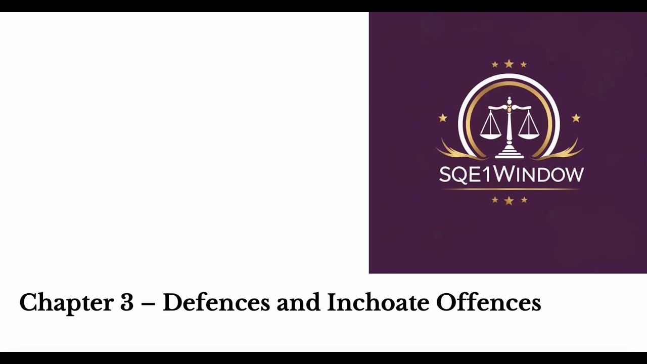 Chapter 3 - Criminal Law Defences and Inchoate Offences - Criminal Law - FLK2 - SQE1 - LLB