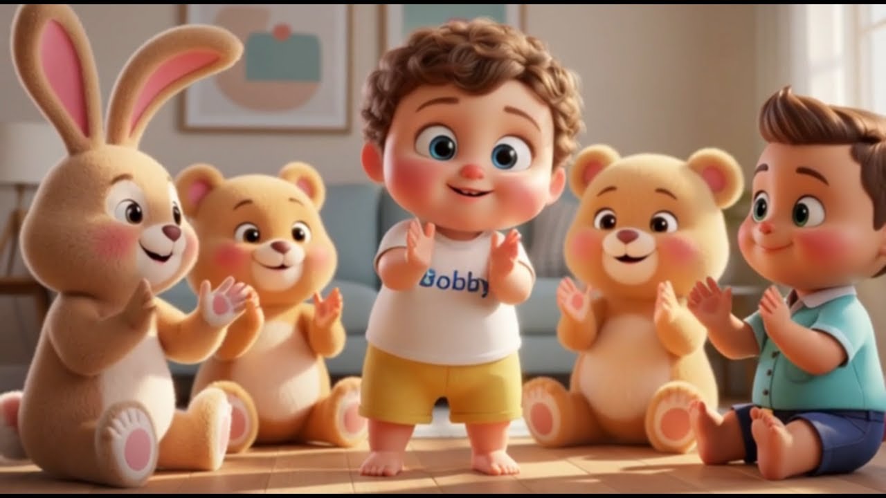 🎵Baby Boy Bobby Clap Song Fun Nursery Rhymes 3D Animation for Kids Dance
