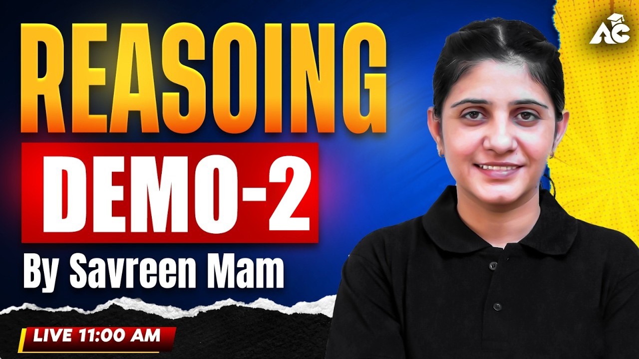 Reasoning Class For All Technical Exam 2026 | Demo-2 | Complete Basics + Strategy | By Savreen Mam