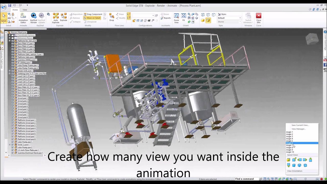 Camera angle animation in Solid Edge