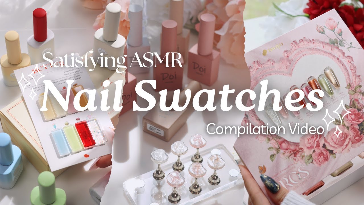 Satisfying Nail Swatches Compilation 📦🎀✨ Korean Gel Polish Collections