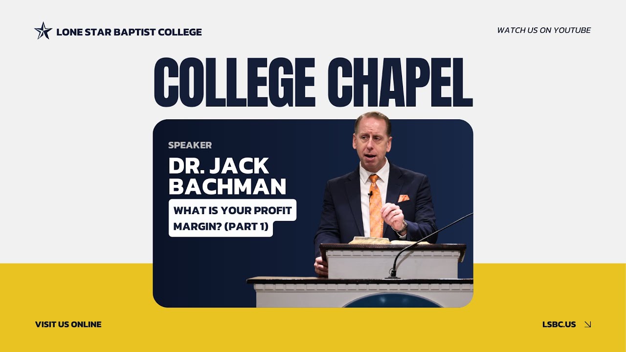 Dr. Jack Bachman: What Is Your Profit Margin?
