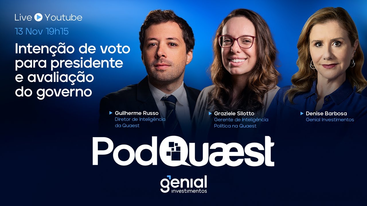 🔴 Intenção de voto para presidente | Avaliação do governo | Novembro 2025 | PodQuaest