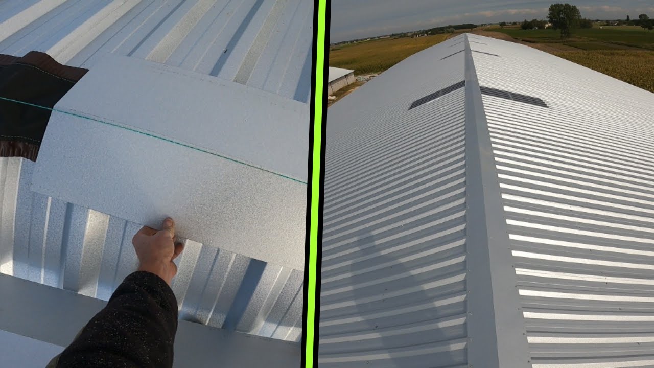 Montaż gąsiora pod sznurek na blasze trapezowej.