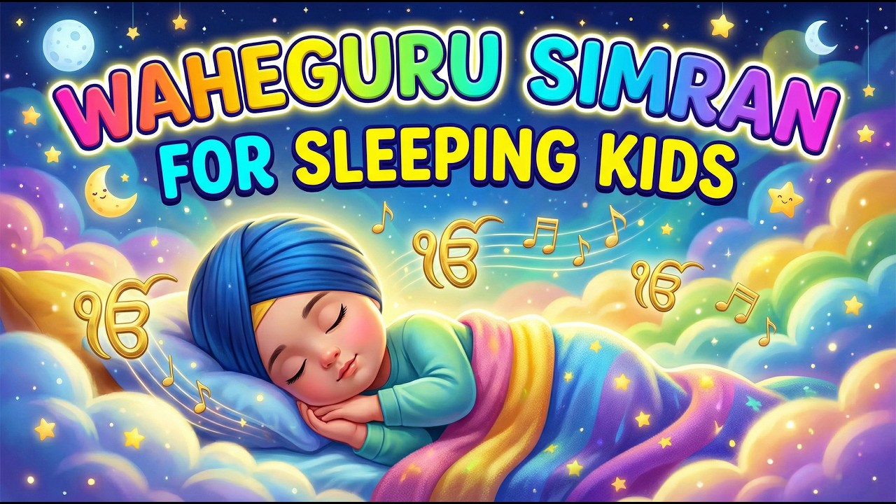 Satnam Waheguru Simran for Sleep | Bedtime Gurbani for Kids | Sikh Lullaby | 4k