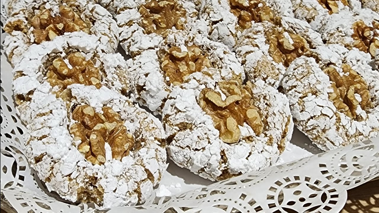 Moroccan Wedding Walnut Almond Cookies Ghriyba Recipe - GLUTEN-FREE WITHOUT BUTTER or OIL #cookology