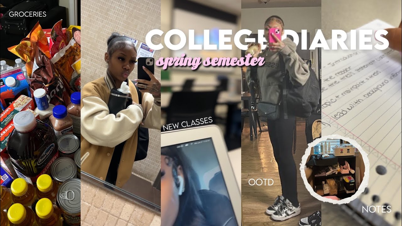 COLLEGE GIRL DIARIES ♡ | spring semester classes, studying, morning routine, packages+more