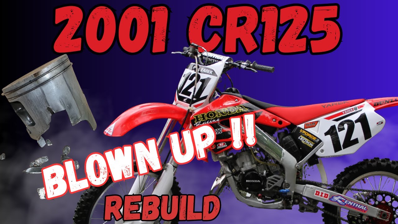 Honda CR125 2001 года, капитальный ремонт. Повреждена верхняя часть.
