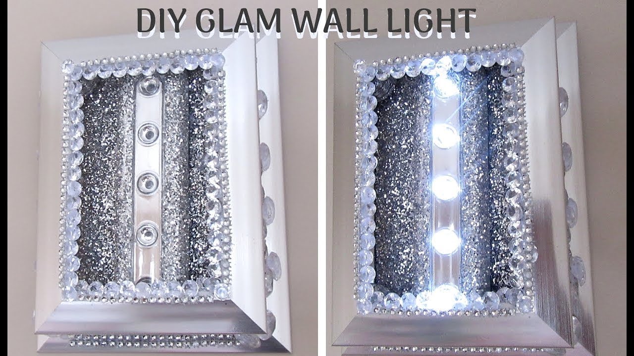 DIY DOLLAR STORE GLAM WALL LIGHT, Home Decor 2019