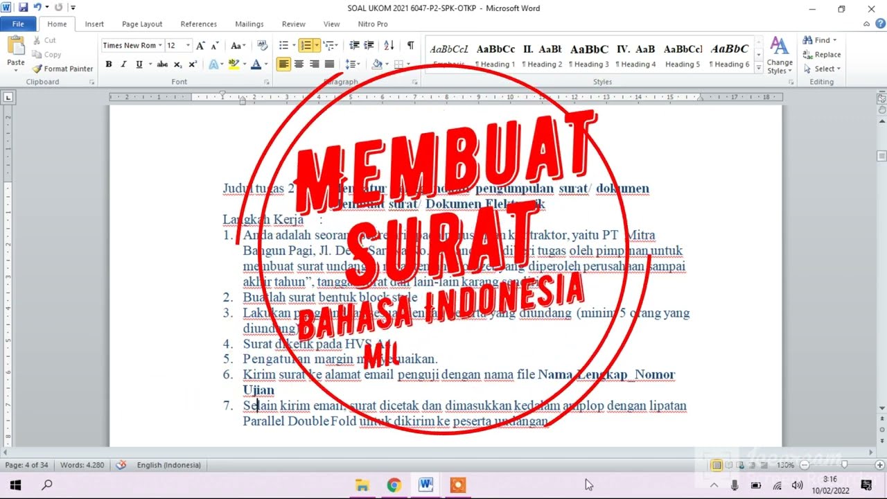 Membuat Surat | UKK OTKP 2022